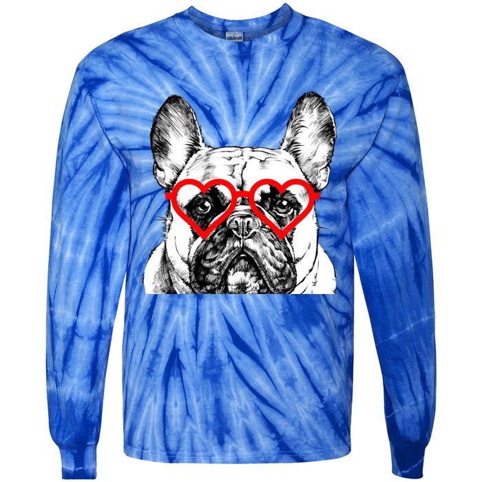 French Bulldog Valentines Day Frenchie Mom Dog Lover Gift Tie-Dye Long Sleeve Shirt