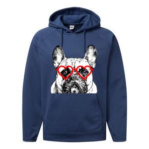 French Bulldog Valentines Day Frenchie Mom Dog Lover Gift Performance Fleece Hoodie