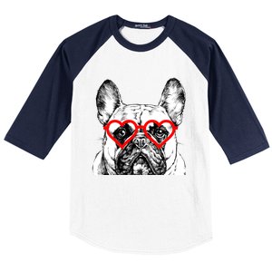 French Bulldog Valentines Day Frenchie Mom Dog Lover Gift Baseball Sleeve Shirt