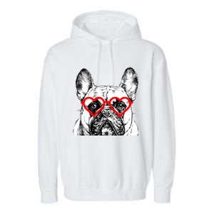 French Bulldog Valentines Day Frenchie Mom Dog Lover Gift Garment-Dyed Fleece Hoodie