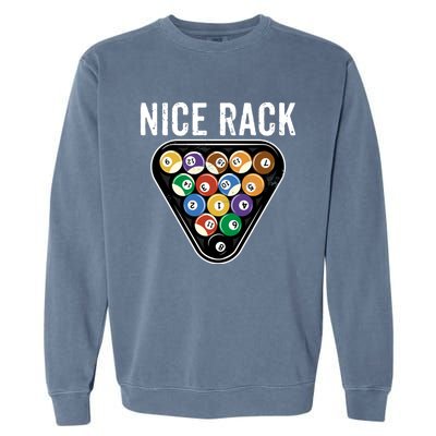 Funny Billiards Vintage 8 Ball Pool Player Nice Rack Great Gift Garment-Dyed Sweatshirt