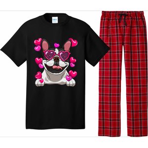 French Bulldog Valentines Day Heart Glasses Funny Dog Lover Great Gift Pajama Set