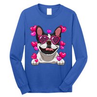 French Bulldog Valentines Day Heart Glasses Funny Dog Lover Great Gift Long Sleeve Shirt