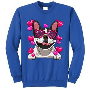 French Bulldog Valentines Day Heart Glasses Funny Dog Lover Great Gift Sweatshirt