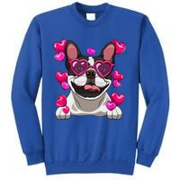 French Bulldog Valentines Day Heart Glasses Funny Dog Lover Great Gift Sweatshirt