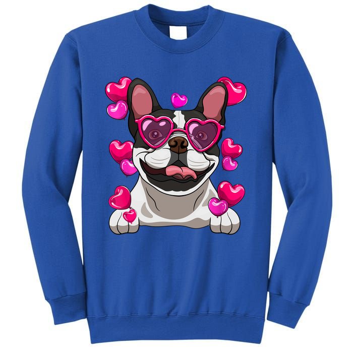 French Bulldog Valentines Day Heart Glasses Funny Dog Lover Great Gift Sweatshirt