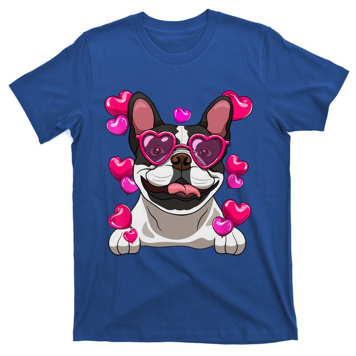 French Bulldog Valentines Day Heart Glasses Funny Dog Lover Great Gift T-Shirt