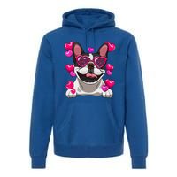 French Bulldog Valentines Day Heart Glasses Funny Dog Lover Great Gift Premium Hoodie