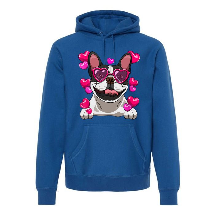 French Bulldog Valentines Day Heart Glasses Funny Dog Lover Great Gift Premium Hoodie