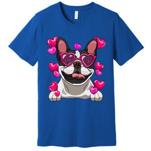 French Bulldog Valentines Day Heart Glasses Funny Dog Lover Great Gift Premium T-Shirt