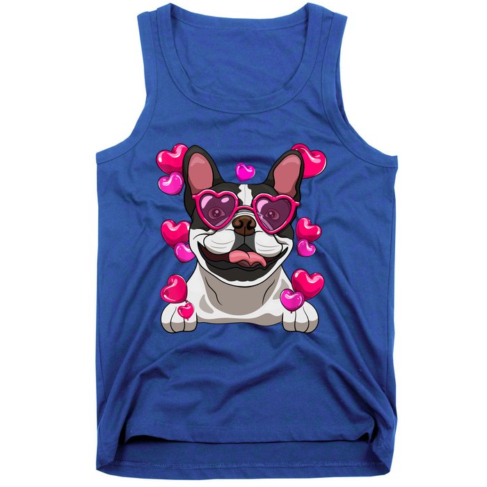 French Bulldog Valentines Day Heart Glasses Funny Dog Lover Great Gift Tank Top