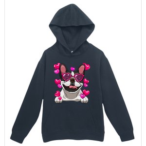 French Bulldog Valentines Day Heart Glasses Funny Dog Lover Great Gift Urban Pullover Hoodie