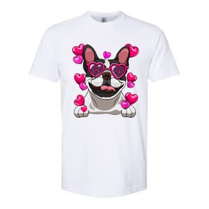 French Bulldog Valentines Day Heart Glasses Funny Dog Lover Great Gift Softstyle CVC T-Shirt