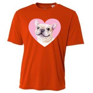 French Bulldog Valentines Day Pink Heart Frenchie Dog Lover Gift Cooling Performance Crew T-Shirt