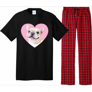 French Bulldog Valentines Day Pink Heart Frenchie Dog Lover Gift Pajama Set