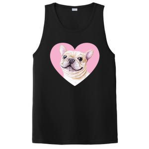 French Bulldog Valentines Day Pink Heart Frenchie Dog Lover Gift PosiCharge Competitor Tank