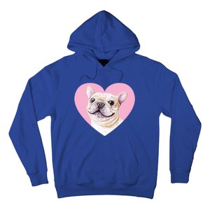 French Bulldog Valentines Day Pink Heart Frenchie Dog Lover Gift Hoodie