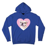 French Bulldog Valentines Day Pink Heart Frenchie Dog Lover Gift Hoodie