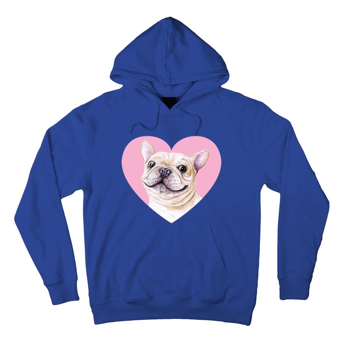 French Bulldog Valentines Day Pink Heart Frenchie Dog Lover Gift Hoodie