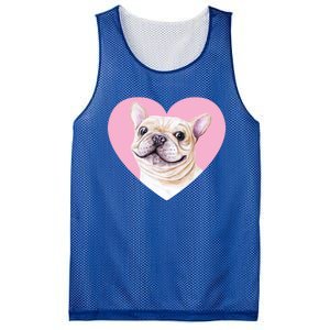 French Bulldog Valentines Day Pink Heart Frenchie Dog Lover Gift Mesh Reversible Basketball Jersey Tank