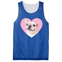 French Bulldog Valentines Day Pink Heart Frenchie Dog Lover Gift Mesh Reversible Basketball Jersey Tank