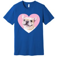 French Bulldog Valentines Day Pink Heart Frenchie Dog Lover Gift Premium T-Shirt