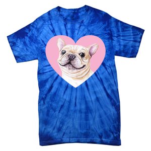 French Bulldog Valentines Day Pink Heart Frenchie Dog Lover Gift Tie-Dye T-Shirt