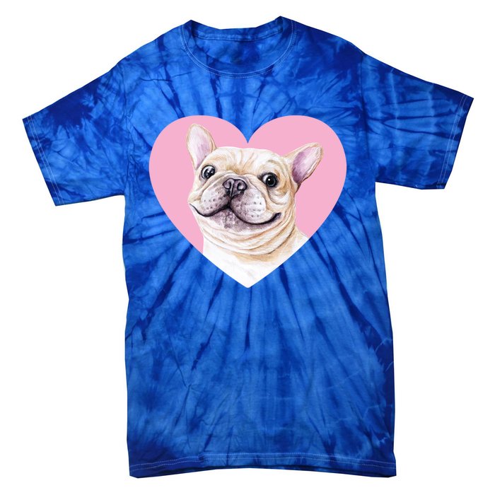 French Bulldog Valentines Day Pink Heart Frenchie Dog Lover Gift Tie-Dye T-Shirt