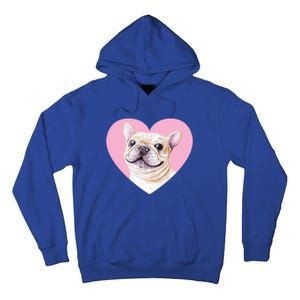 French Bulldog Valentines Day Pink Heart Frenchie Dog Lover Gift Tall Hoodie