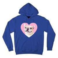 French Bulldog Valentines Day Pink Heart Frenchie Dog Lover Gift Tall Hoodie