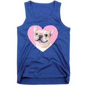 French Bulldog Valentines Day Pink Heart Frenchie Dog Lover Gift Tank Top