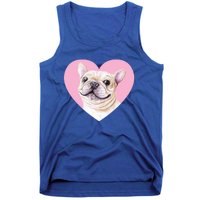 French Bulldog Valentines Day Pink Heart Frenchie Dog Lover Gift Tank Top