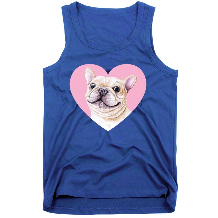 French Bulldog Valentines Day Pink Heart Frenchie Dog Lover Gift Tank Top