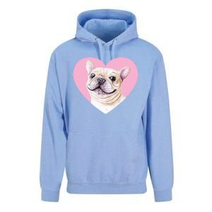 French Bulldog Valentines Day Pink Heart Frenchie Dog Lover Gift Unisex Surf Hoodie