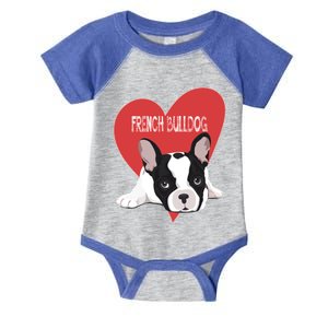 French Bulldog Valentines Day Puppy Animal Lovers Gift Cool Gift Infant Baby Jersey Bodysuit