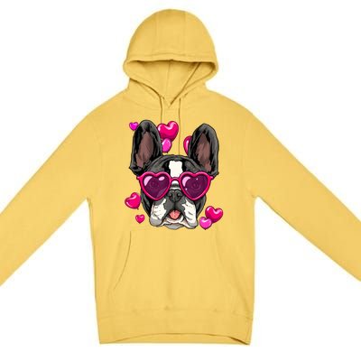 French Bulldog Valentines Day Gift Heart Dog Lover Gift Premium Pullover Hoodie