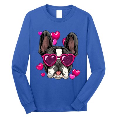 French Bulldog Valentines Day Gift Heart Dog Lover Gift Long Sleeve Shirt