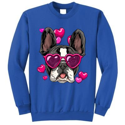 French Bulldog Valentines Day Gift Heart Dog Lover Gift Sweatshirt