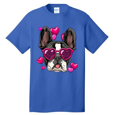 French Bulldog Valentines Day Gift Heart Dog Lover Gift Tall T-Shirt