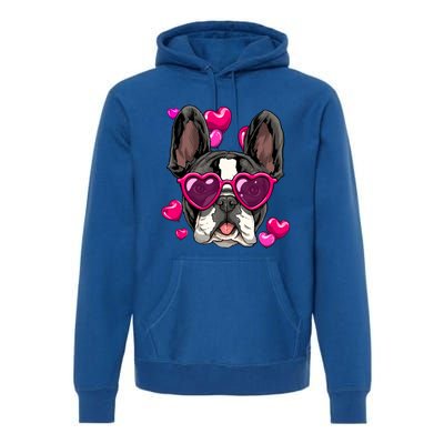 French Bulldog Valentines Day Gift Heart Dog Lover Gift Premium Hoodie