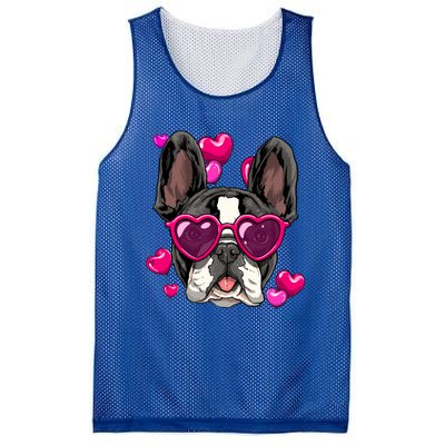 French Bulldog Valentines Day Gift Heart Dog Lover Gift Mesh Reversible Basketball Jersey Tank