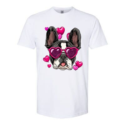 French Bulldog Valentines Day Gift Heart Dog Lover Gift Softstyle CVC T-Shirt