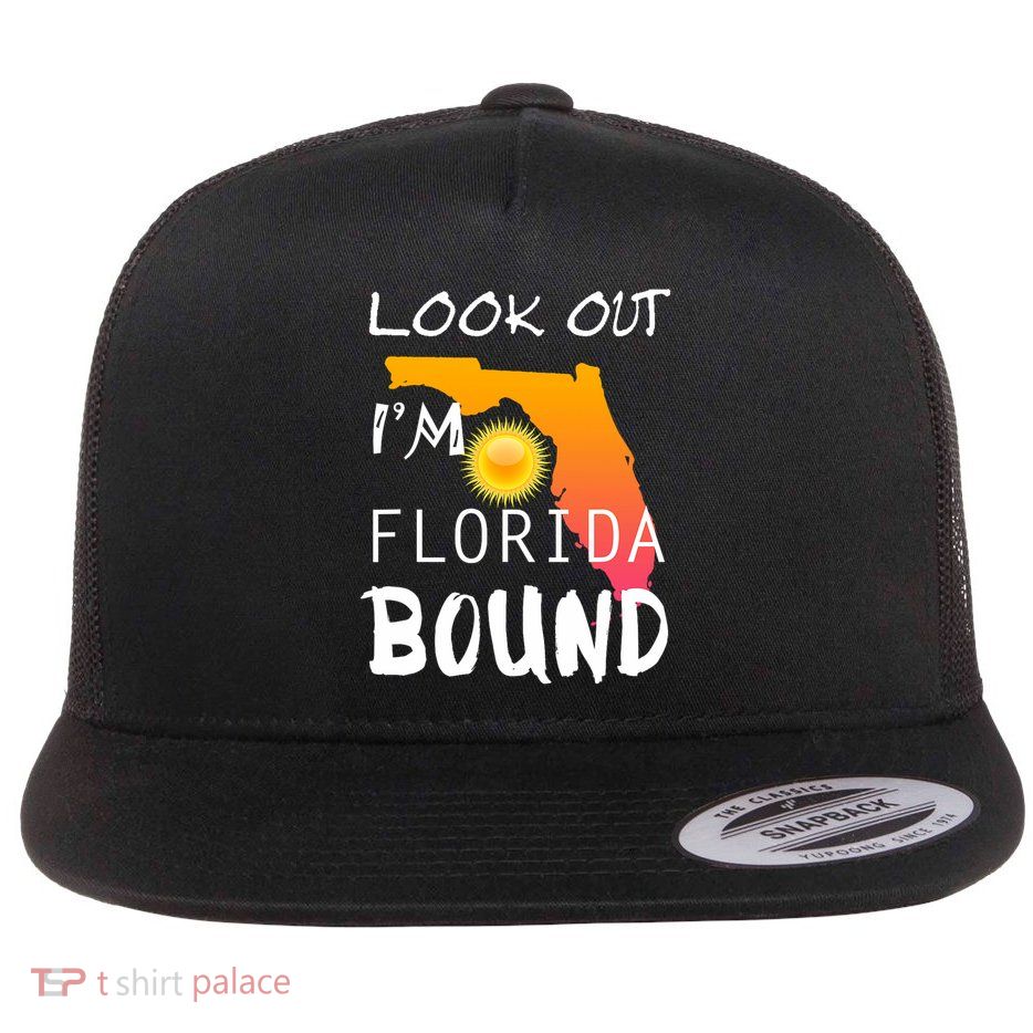 Florida Bound Vacation Spring Break Flat Bill Trucker Hat