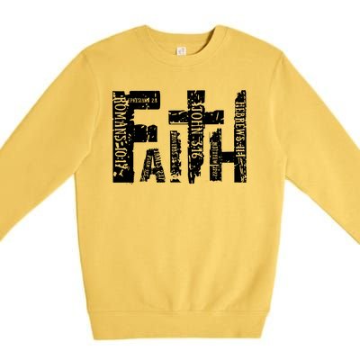 Faith Bible Verse Christian Quote Premium Crewneck Sweatshirt