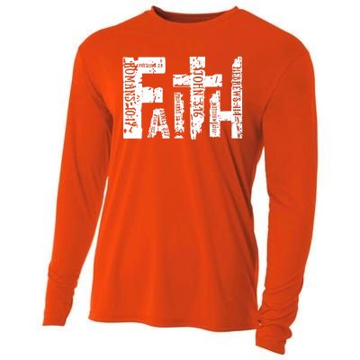 Faith Bible Verse Christian Quote Cooling Performance Long Sleeve Crew