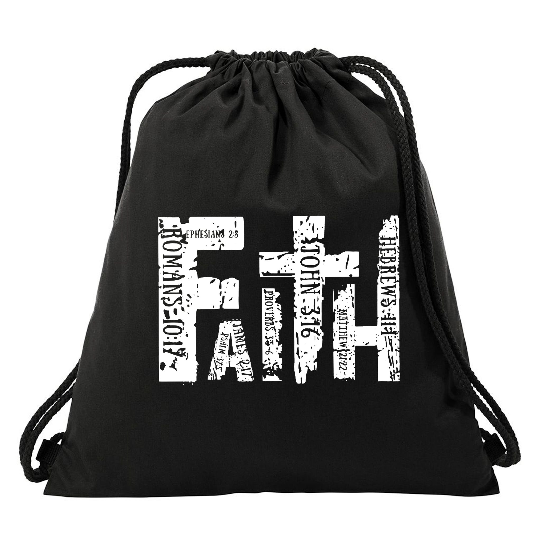 Faith Bible Verse Christian Quote Drawstring Bag