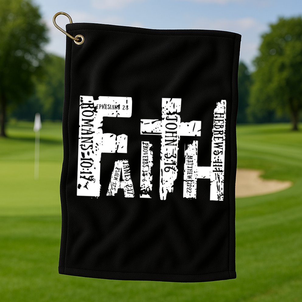 Faith Bible Verse Christian Quote Golf Towel