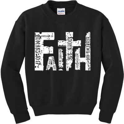 Faith Bible Verse Christian Quote Kids Sweatshirt