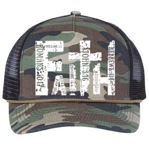 Faith Bible Verse Christian Quote Retro Rope Trucker Hat Cap