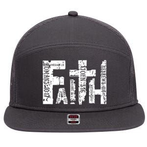 Faith Bible Verse Christian Quote 7 Panel Mesh Trucker Snapback Hat